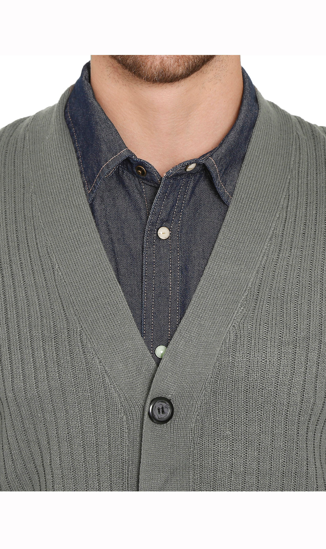 Men's Relaxed Fit Rib Knit Sweater Vest - Button Front with Pockets