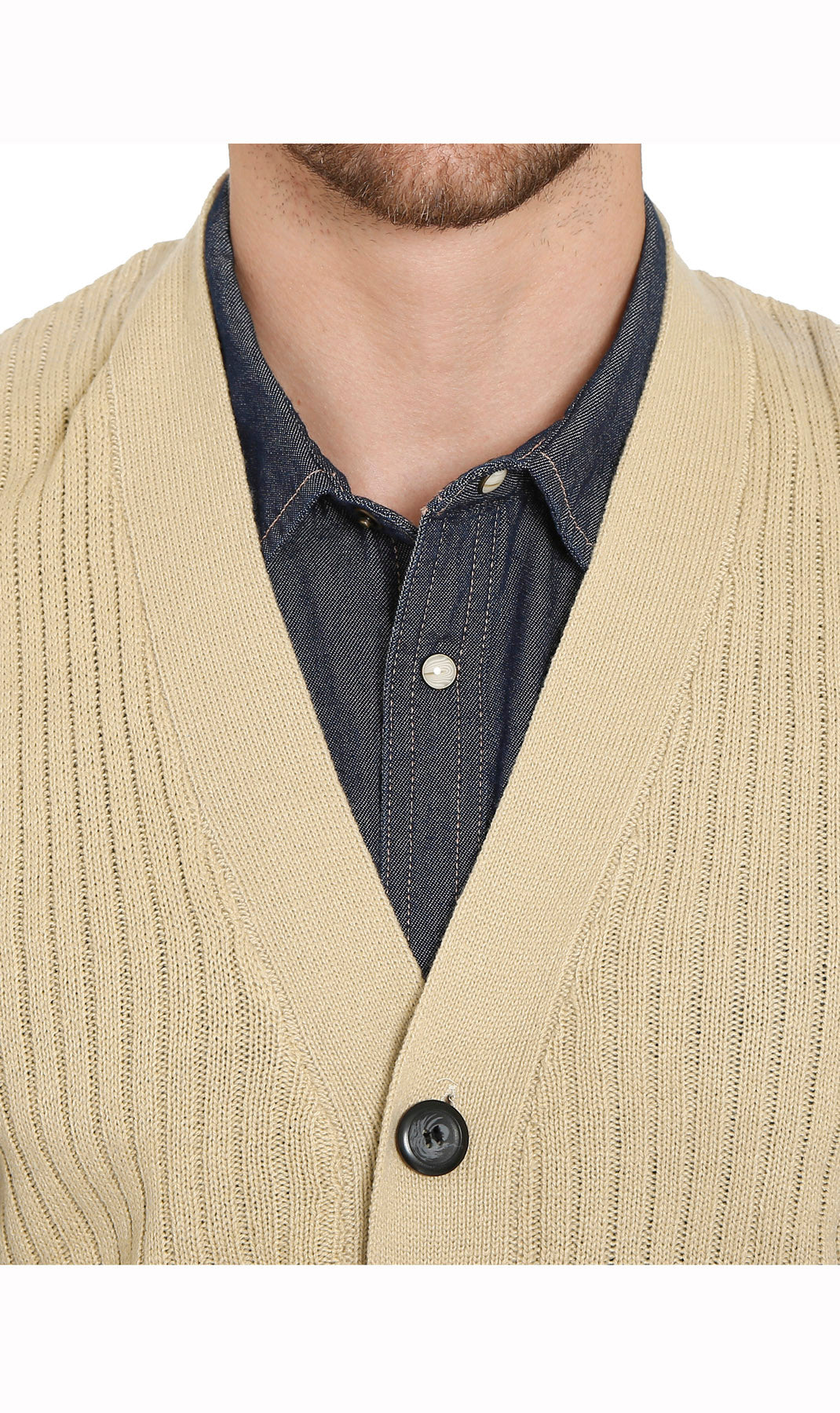 Men's Relaxed Fit Rib Knit Sweater Vest - Button Front with Pockets