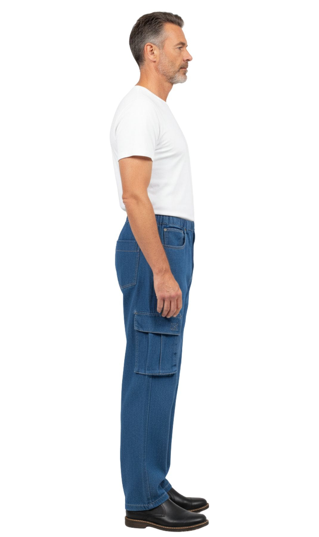 Men's Double Cargo Pocket Pull On Jeans