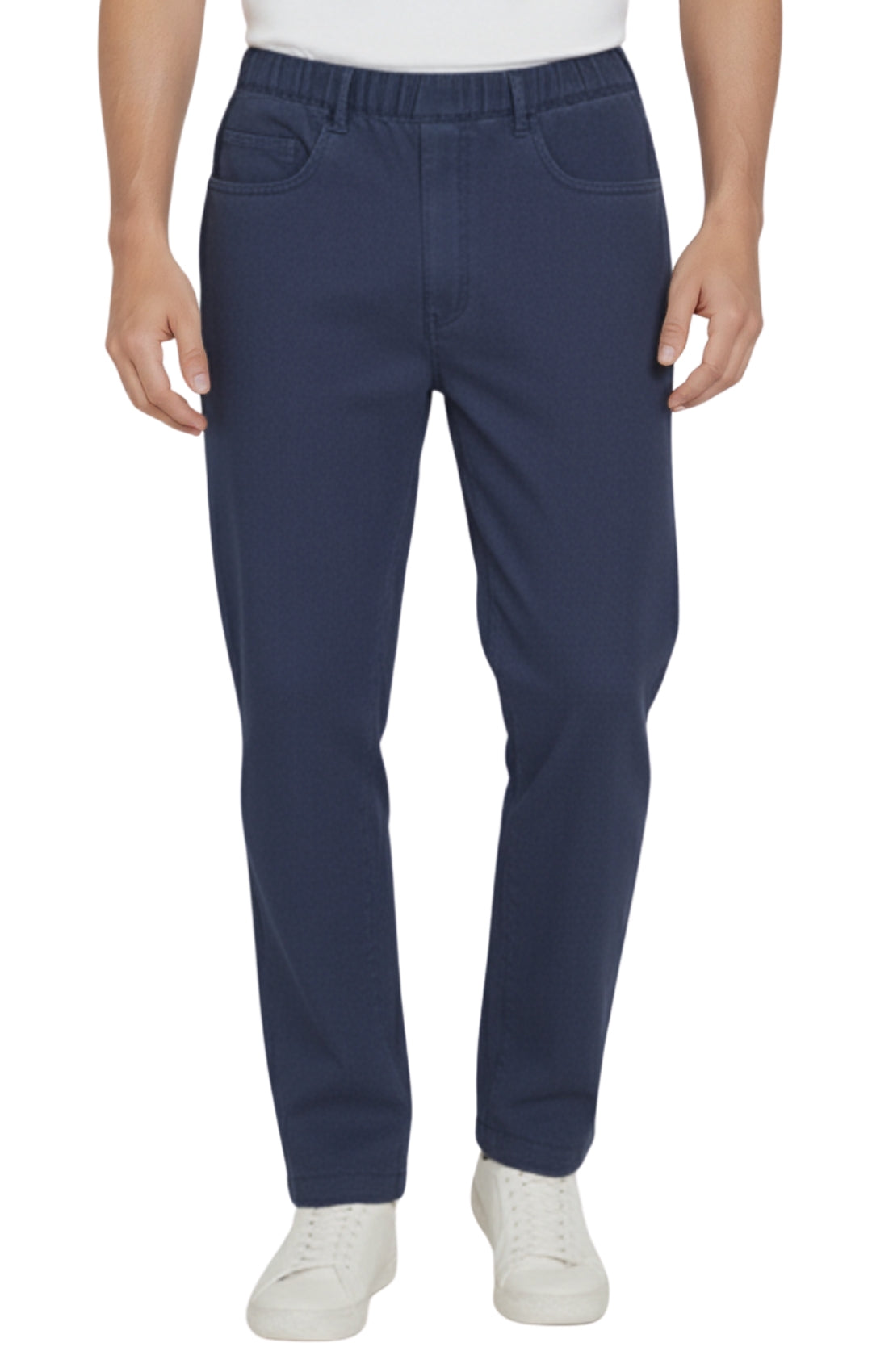 Men's Casual Elastic Waist Denim & Twill Pull on Jeans Pants