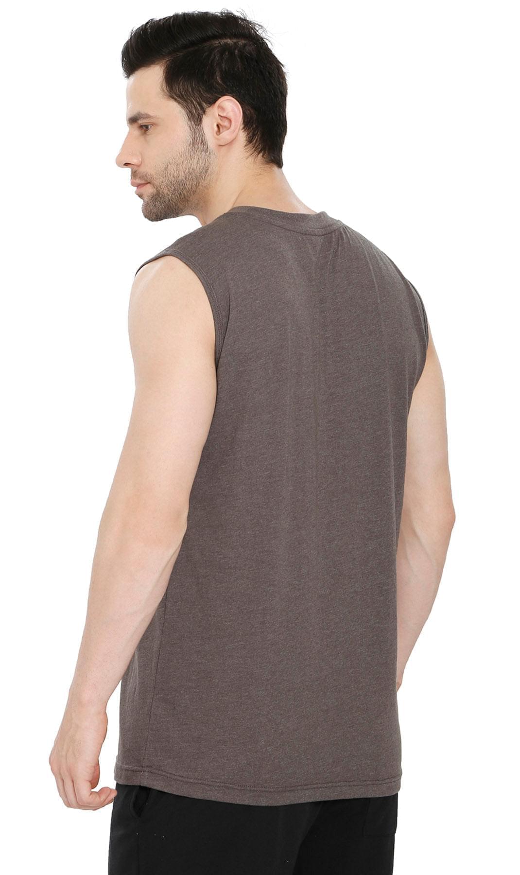 Mens Sleeveless T-Shirt with Pocket - A No Cling Comfort Fit Tank