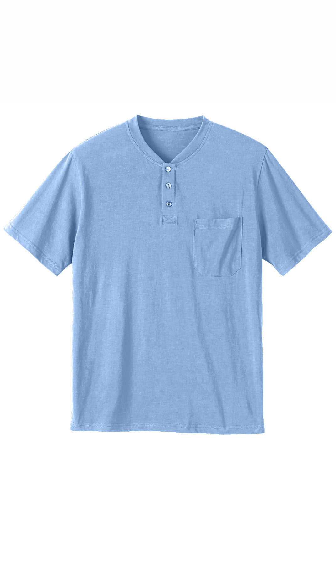 Men's Short Sleeve Henley Relaxed Fit Shirt with Pocket