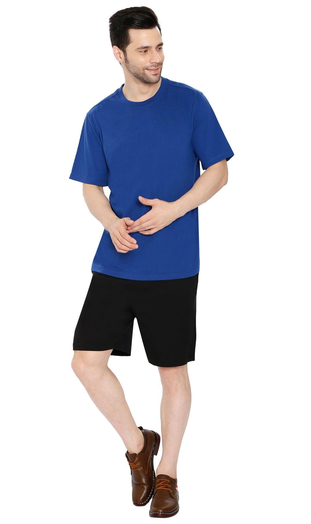 Men's Crew Neck Solid Color T-shirt in Short Sleeves and Relaxed Fit