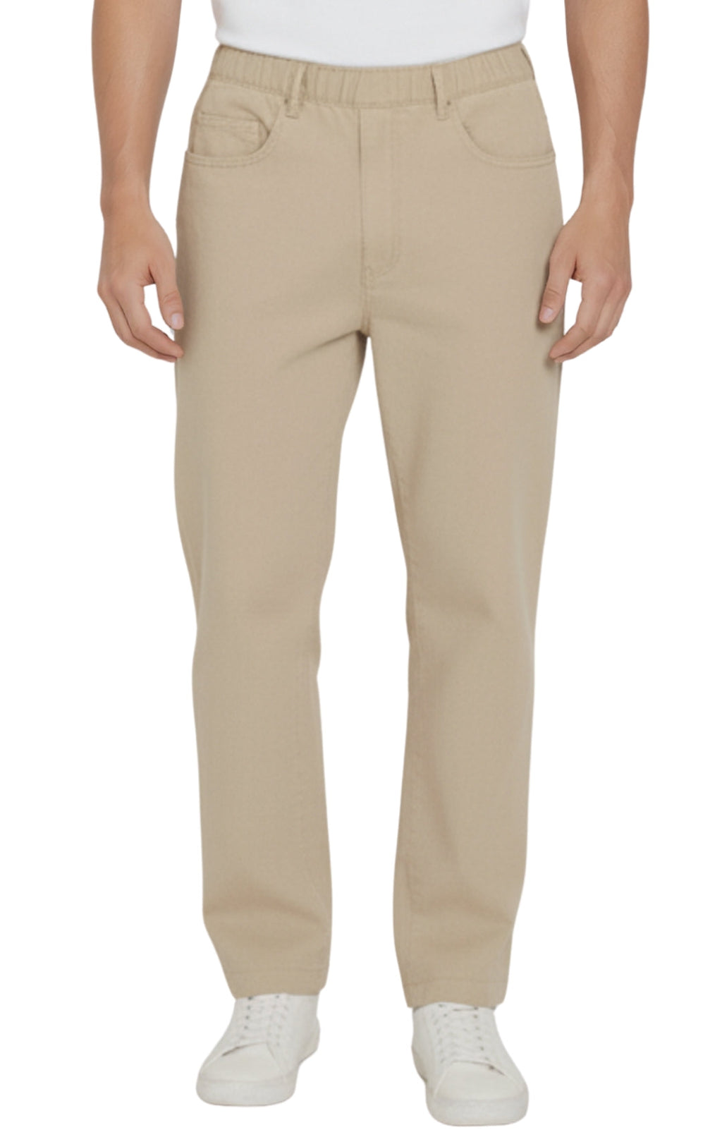 Men's Casual Elastic Waist Denim & Twill Pull on Jeans Pants