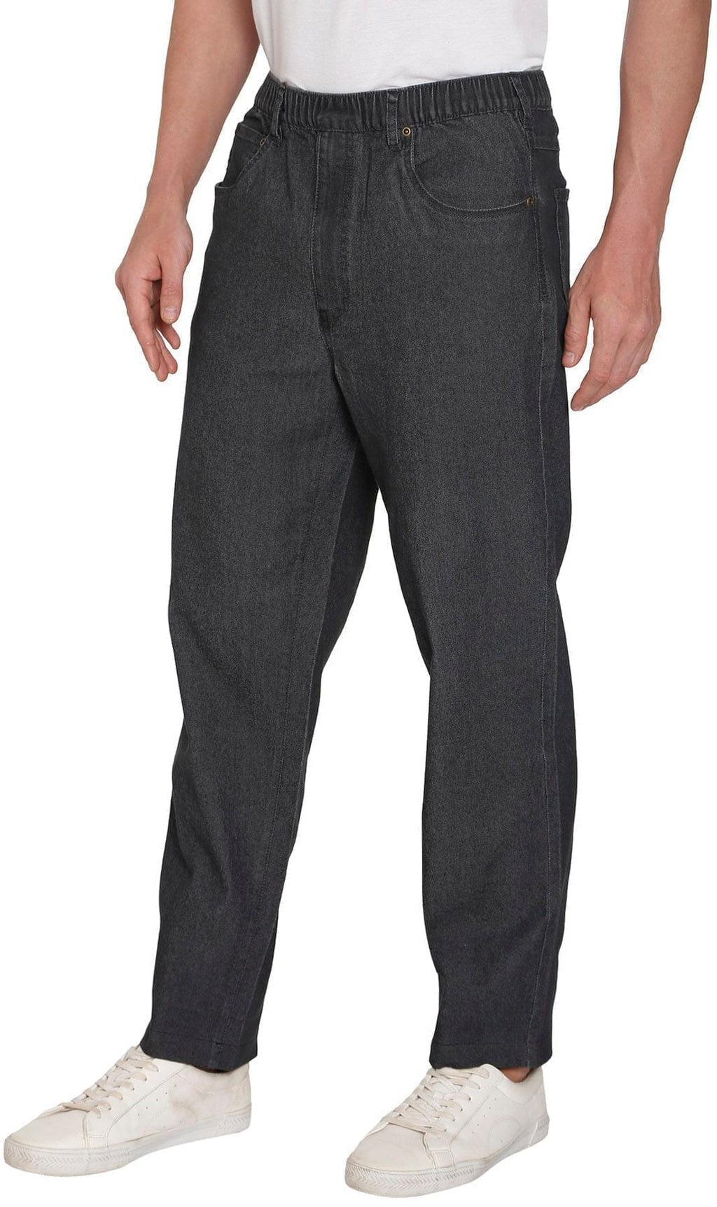 Men's Casual Elastic Waist Denim & Twill Pull on Jeans Pants