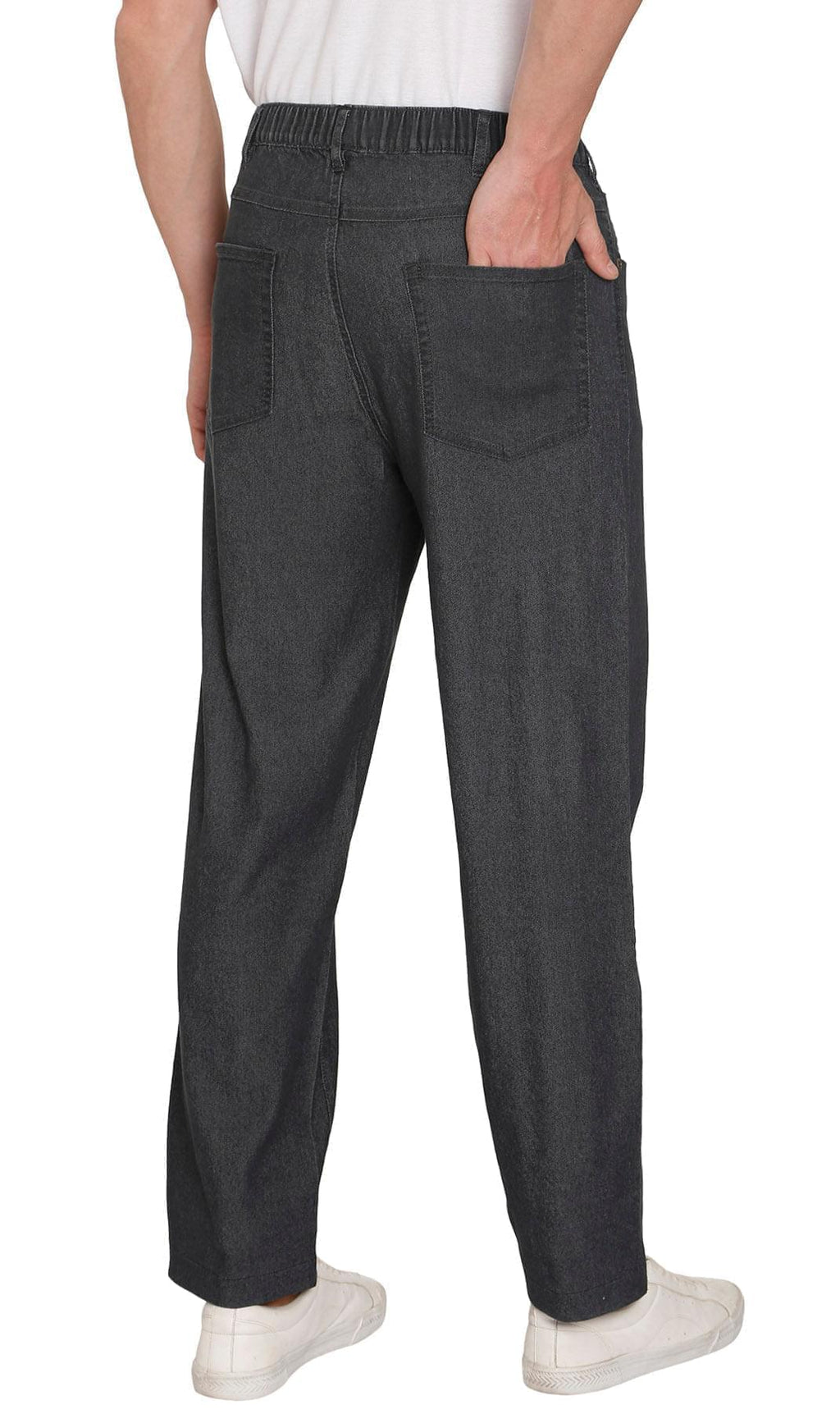 Men's Casual Elastic Waist Denim & Twill Pull on Jeans Pants