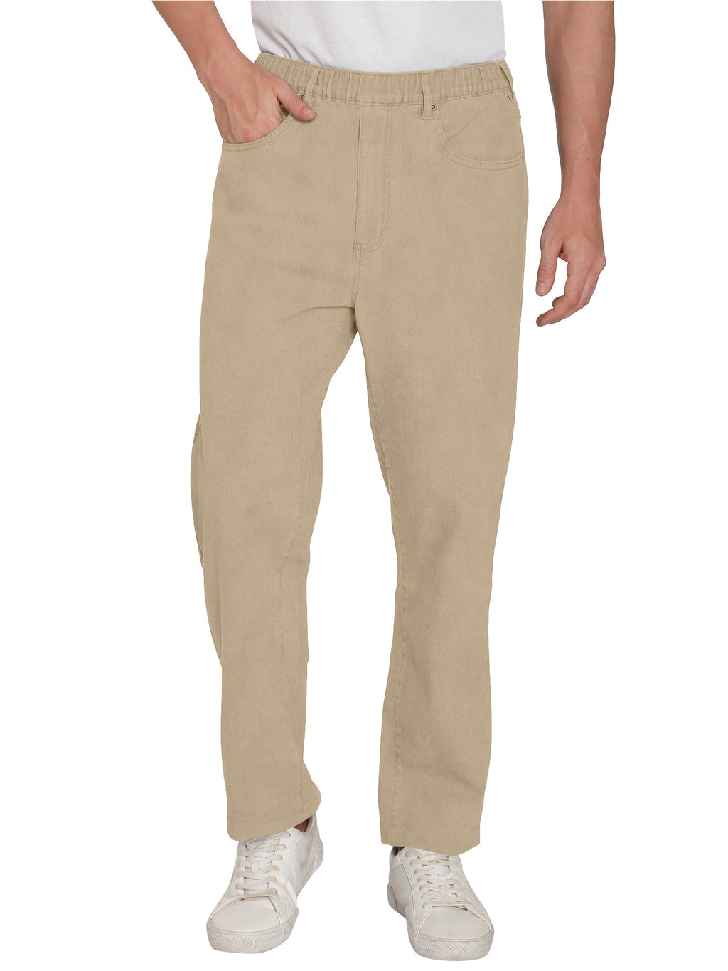 Men's Casual Elastic Waist Denim & Twill Pull on Jeans Pants