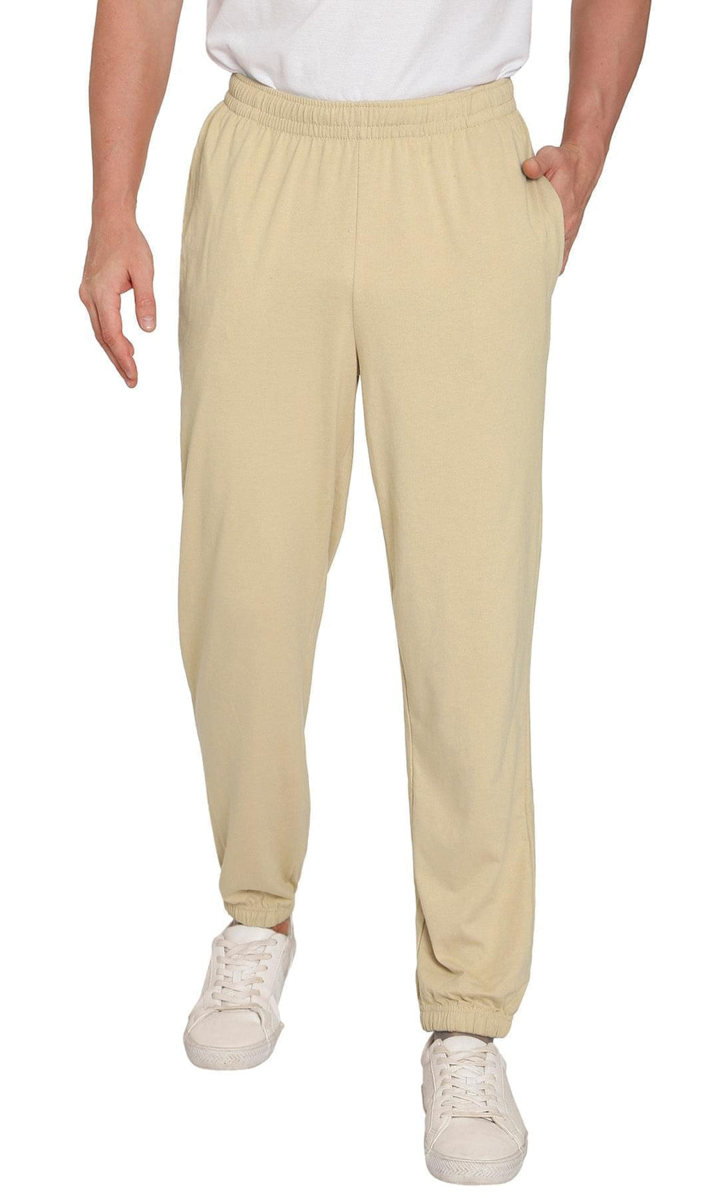 Mens Pull On Elastic Waist Knit Pants - Relaxed Dressing for Comfort