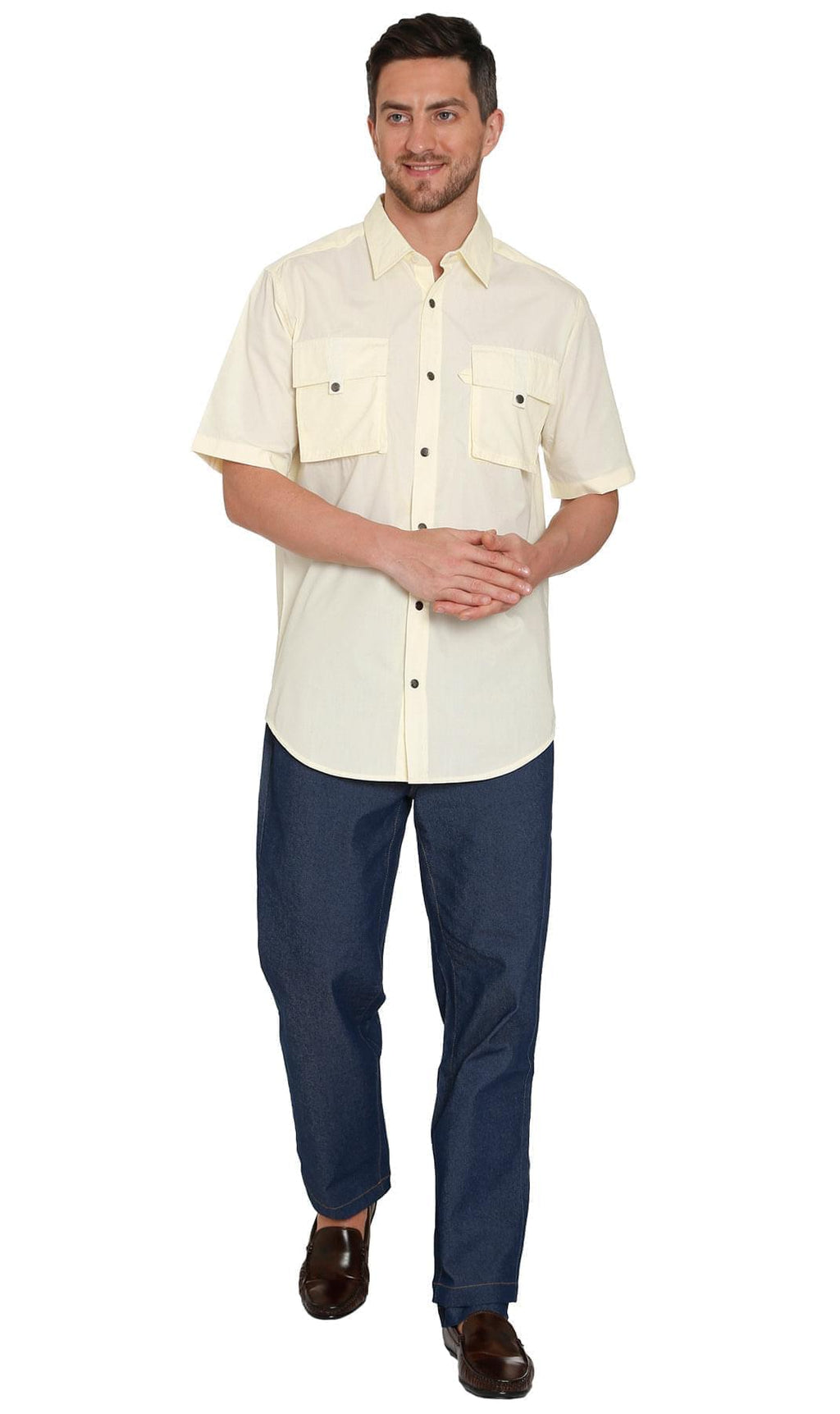 Men's Short Sleeve Easy Snap Explorer Shirt With Multi-Pockets and cool back mesh