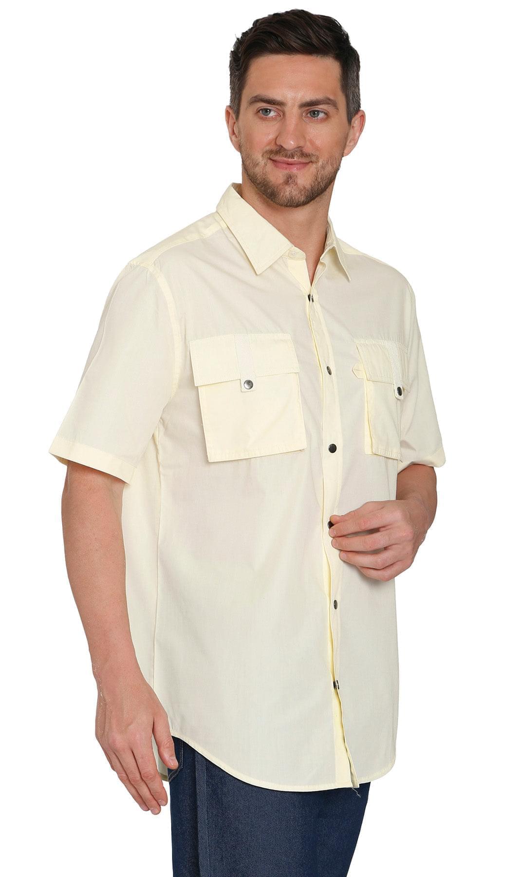 Men's Short Sleeve Easy Snap Explorer Shirt With Multi-Pockets and cool back mesh