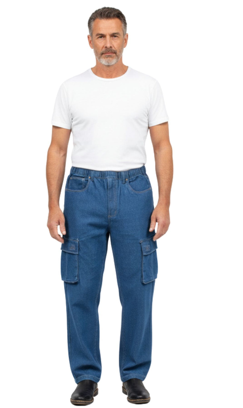 Men's Double Cargo Pocket Pull On Jeans