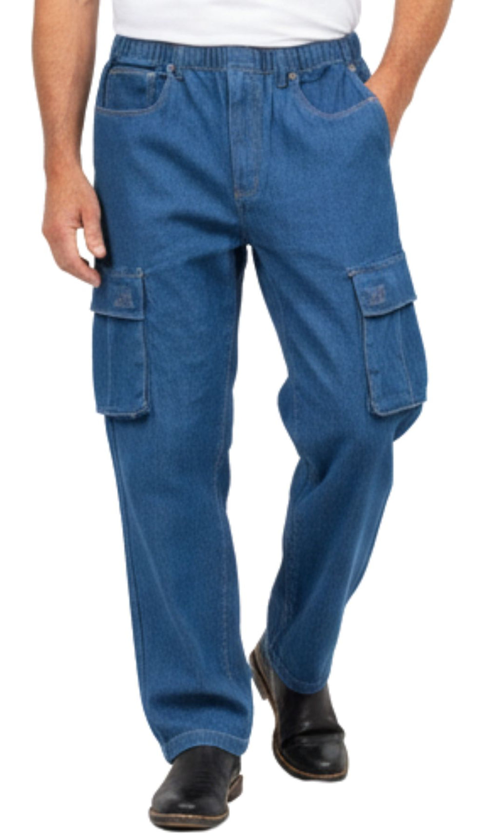 Men's Double Cargo Pocket Pull On Jeans