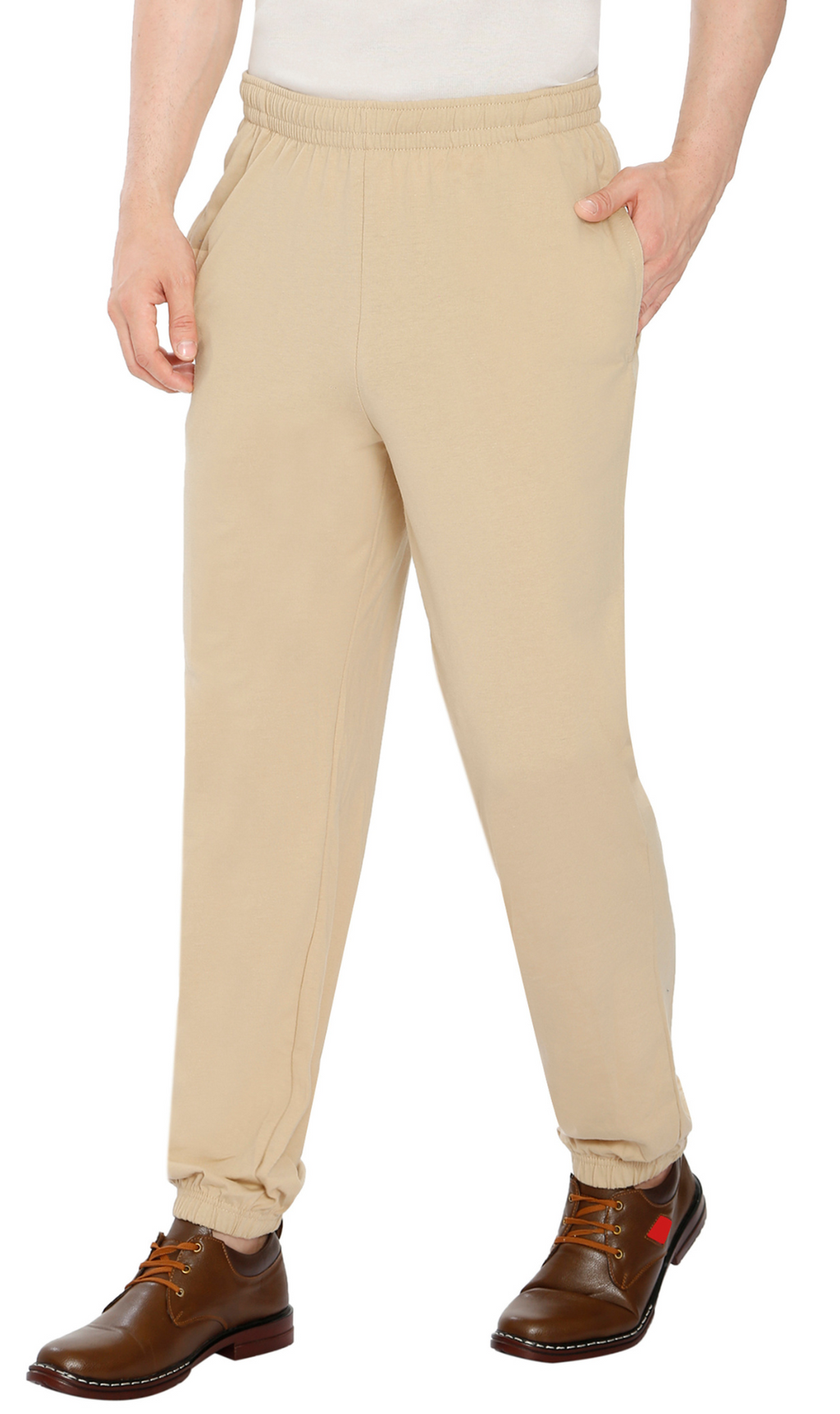 Mens Pull On Elastic Waist Knit Pants - Relaxed Dressing for Comfort