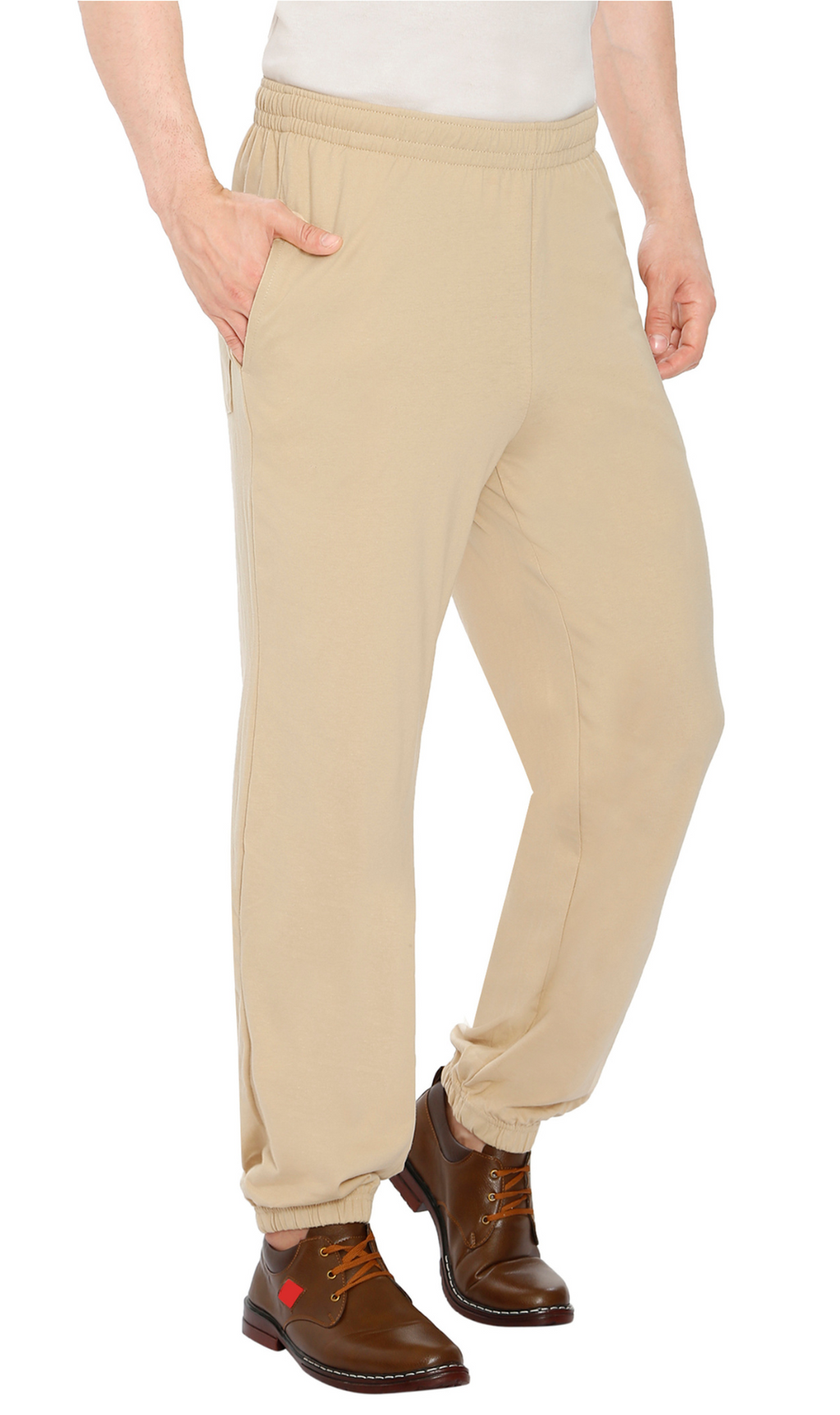 Mens Pull On Elastic Waist Knit Pants - Relaxed Dressing for Comfort