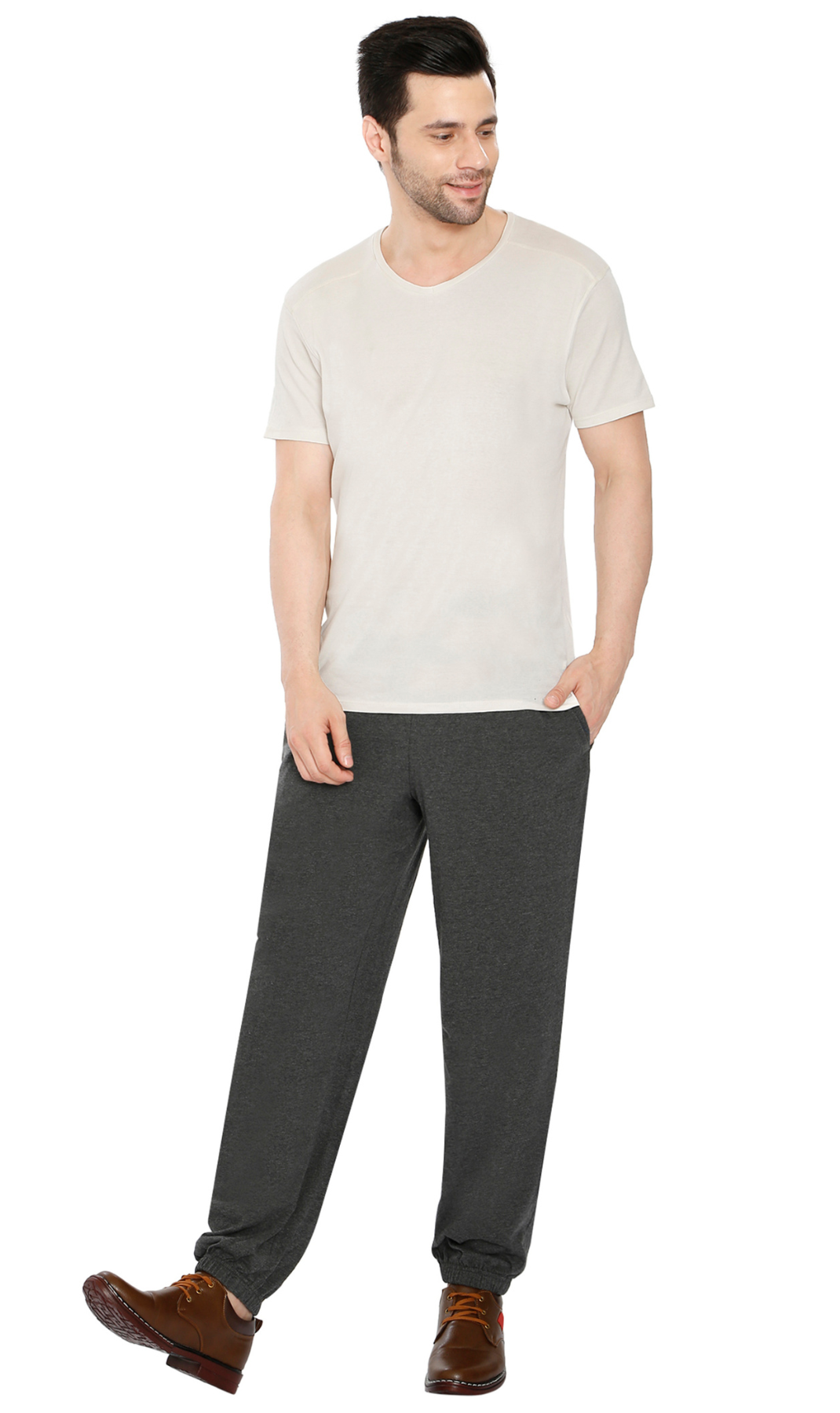 Mens Pull On Elastic Waist Knit Pants - Relaxed Dressing for Comfort