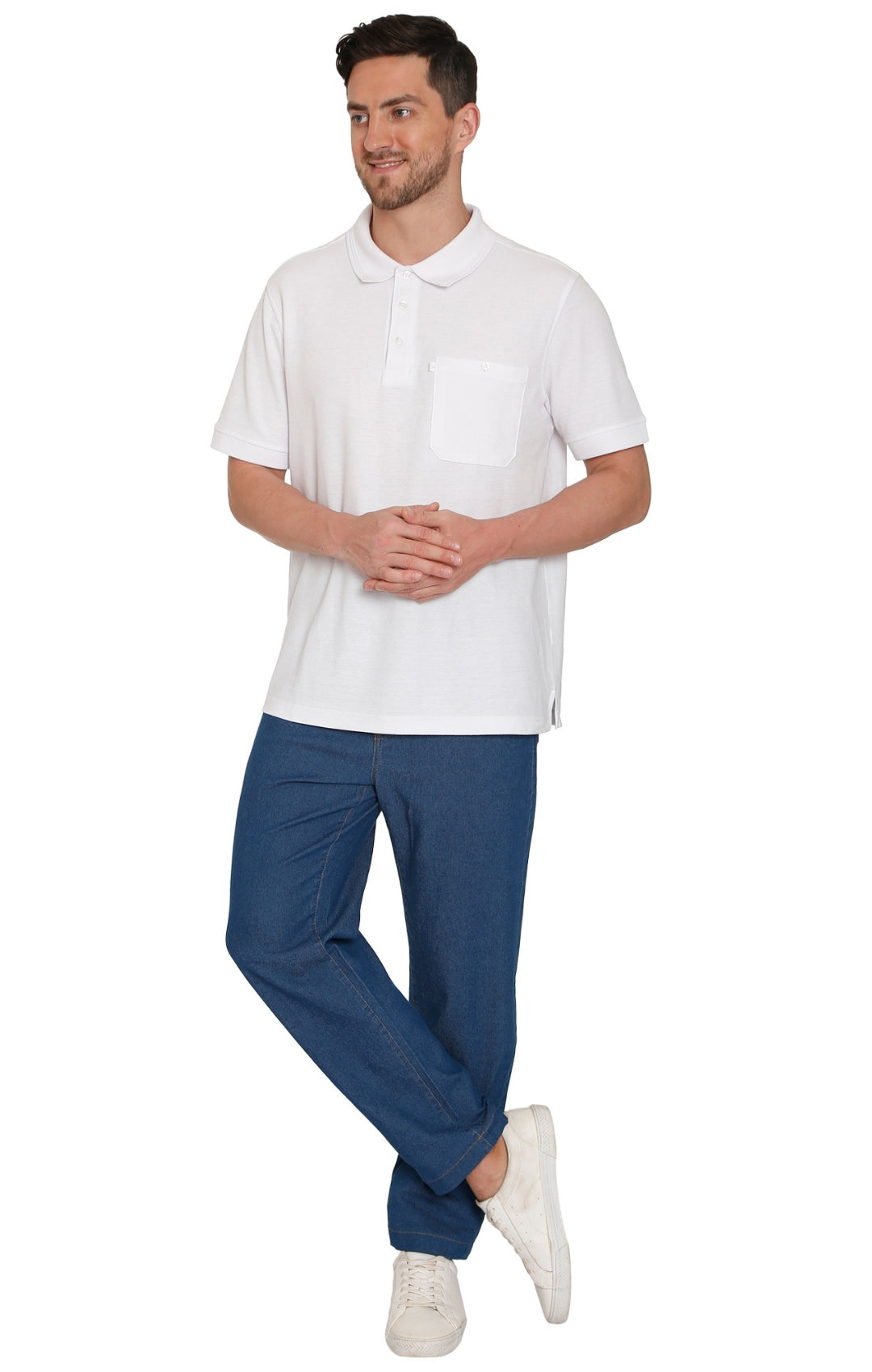 Men's Casual Elastic Waist Denim & Twill Pull on Jeans Pants