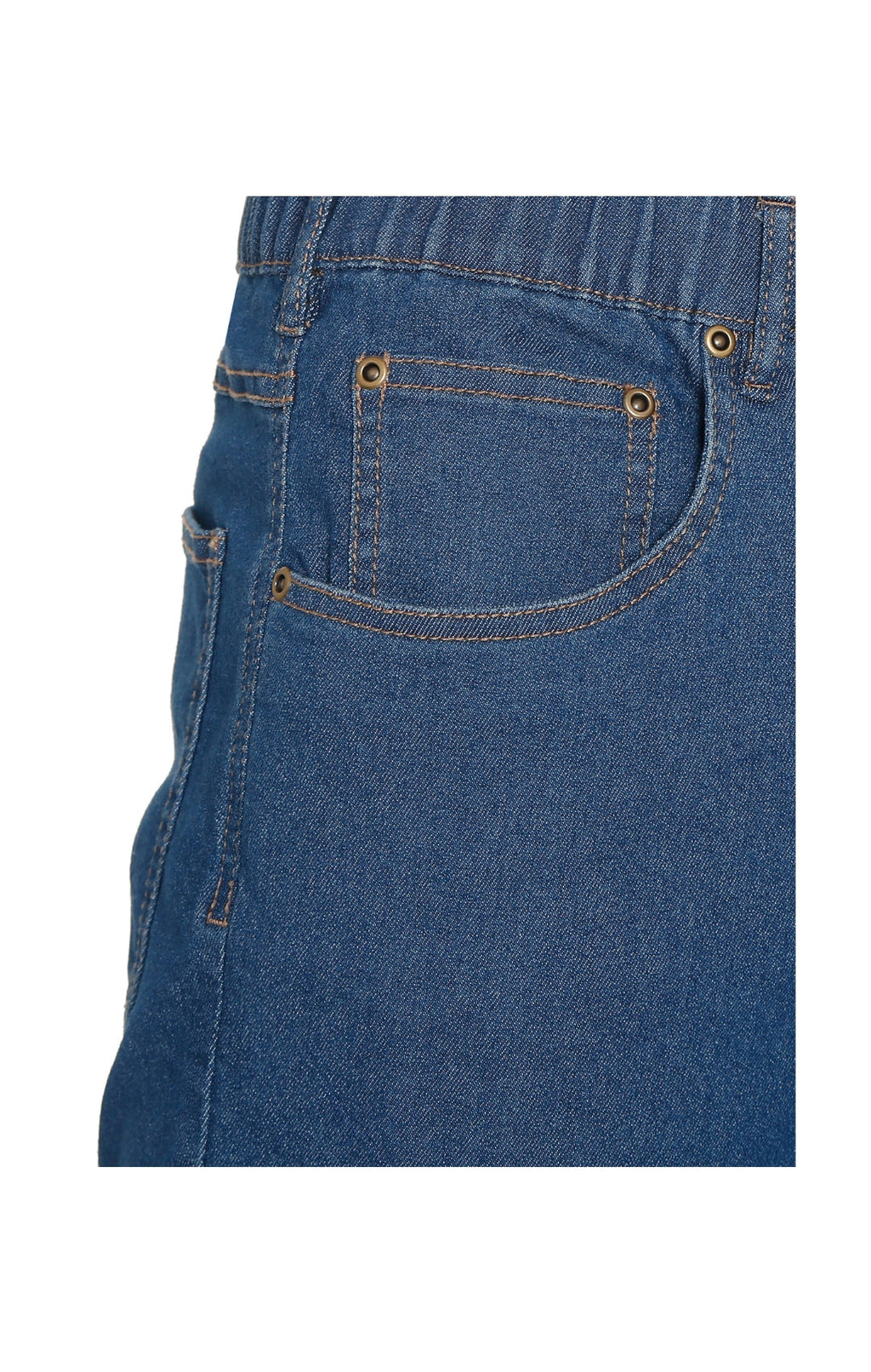 Men's Casual Elastic Waist Denim & Twill Pull on Jeans Pants