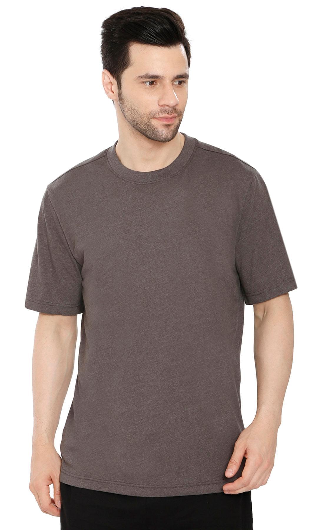 Men's Crew Neck Solid Color T-shirt in Short Sleeves and Relaxed Fit