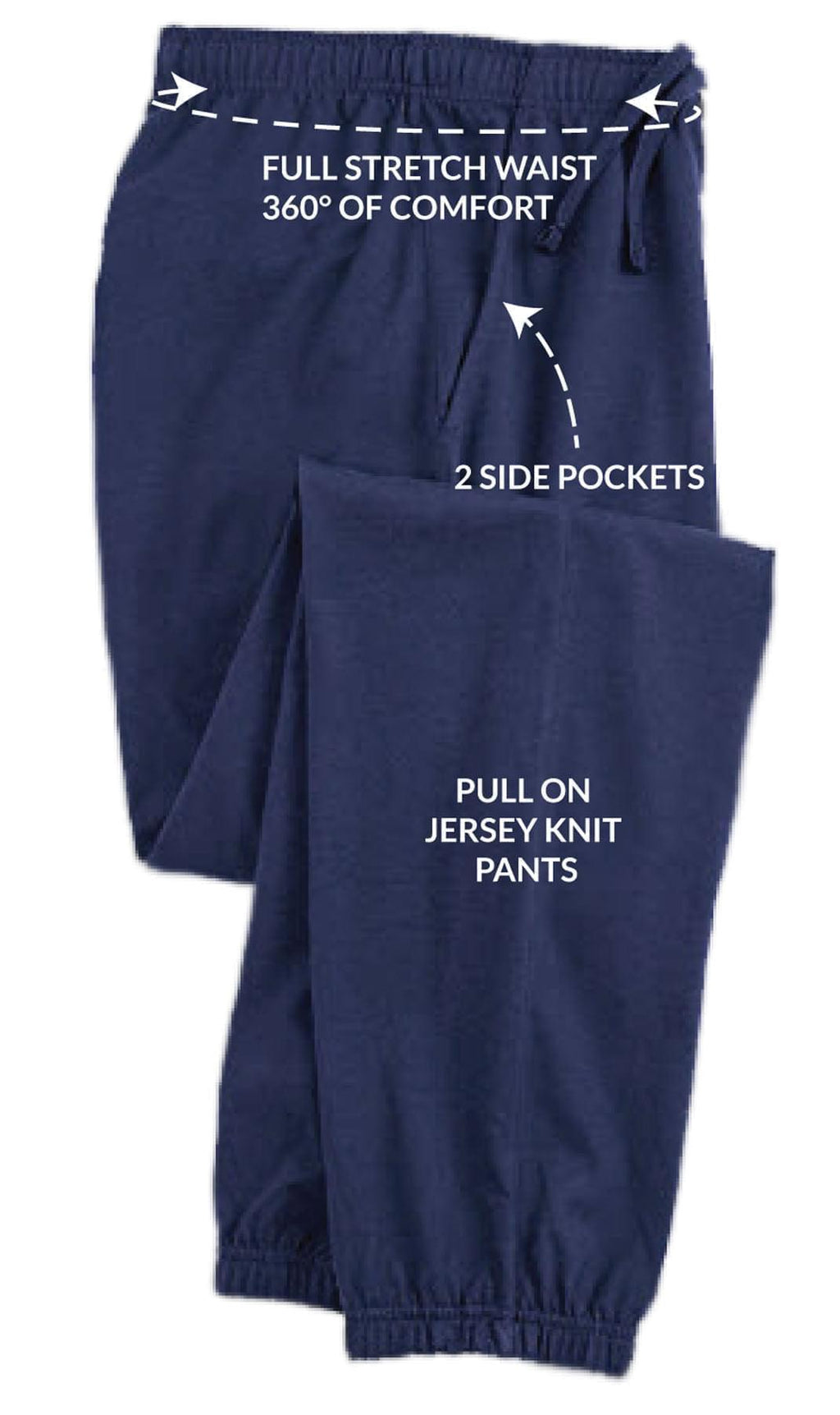 Mens Pull On Elastic Waist Knit Pants - Relaxed Dressing for Comfort