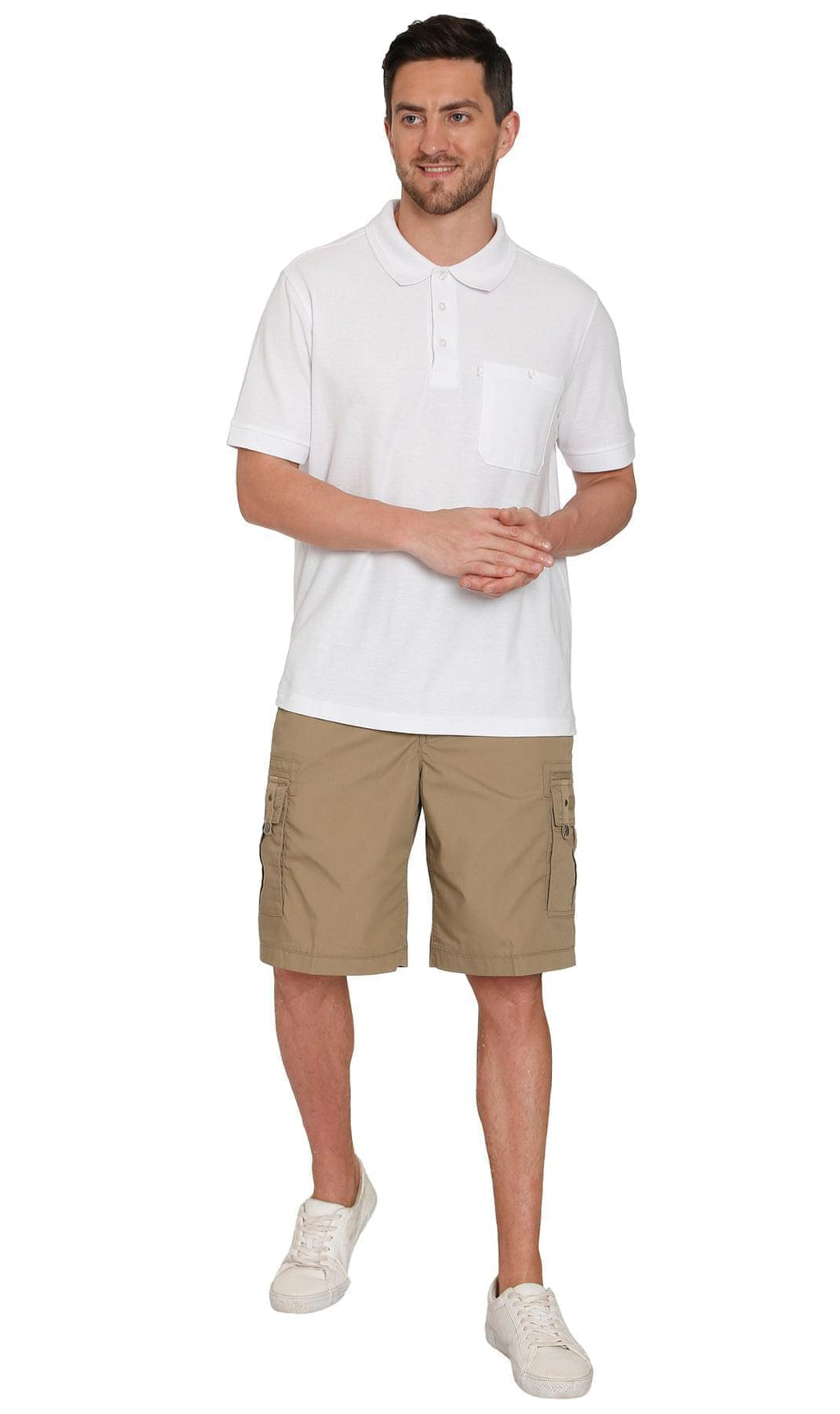 Men's Cargo Shorts with Elastic Waist and Multi Pockets for added comfort