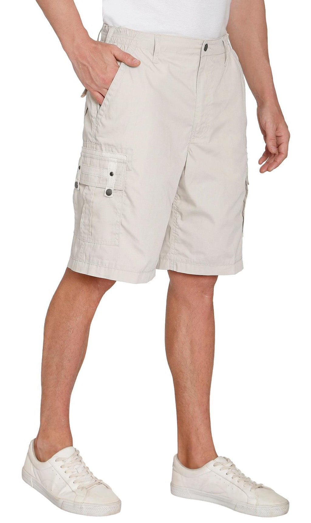 Men's Cargo Shorts with Elastic Waist and Multi Pockets for added comfort