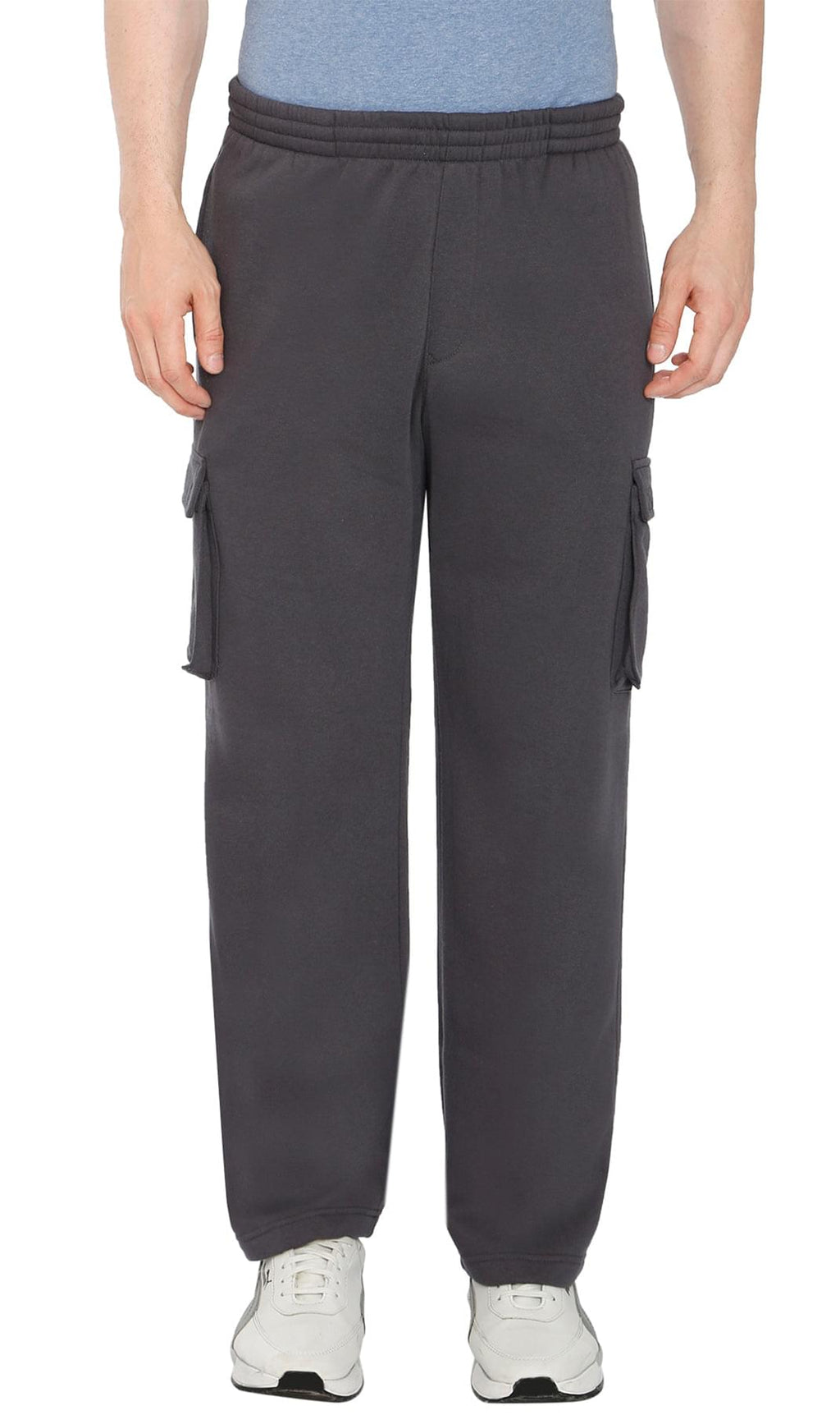 Men's Brushed Fleece Cargo Pants – Comfy Sweatpants with inner drawstrings
