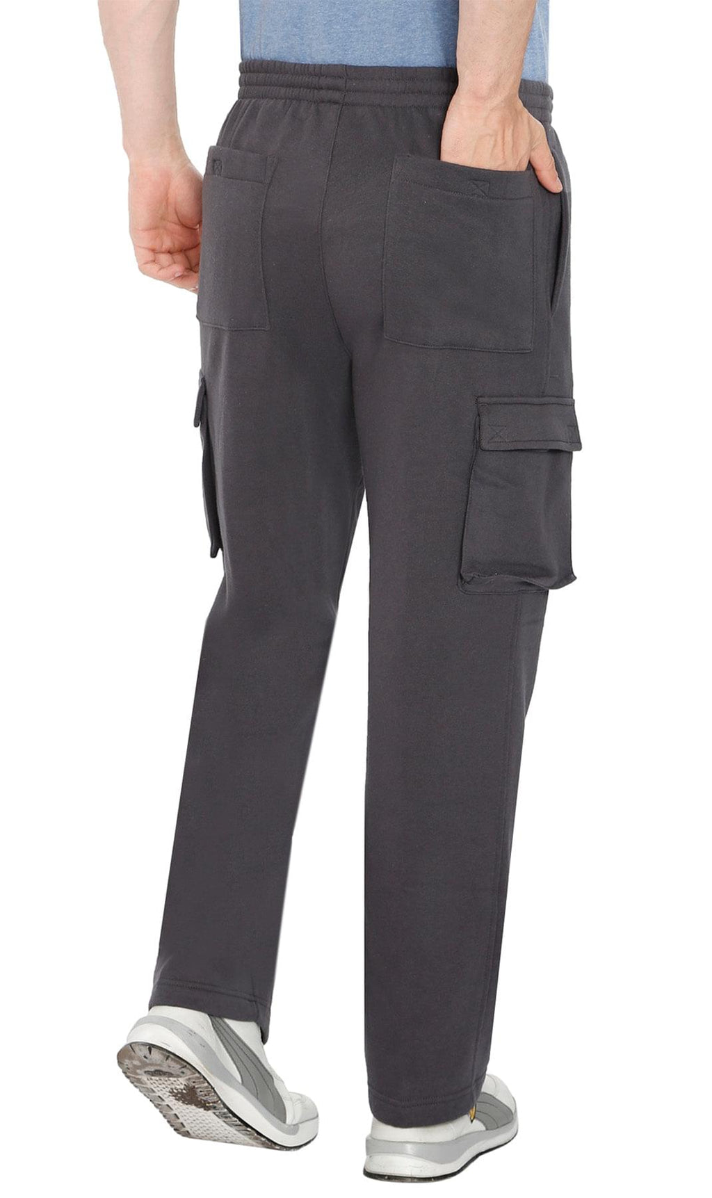 Men's Brushed Fleece Cargo Pants – Comfy Sweatpants with inner drawstrings