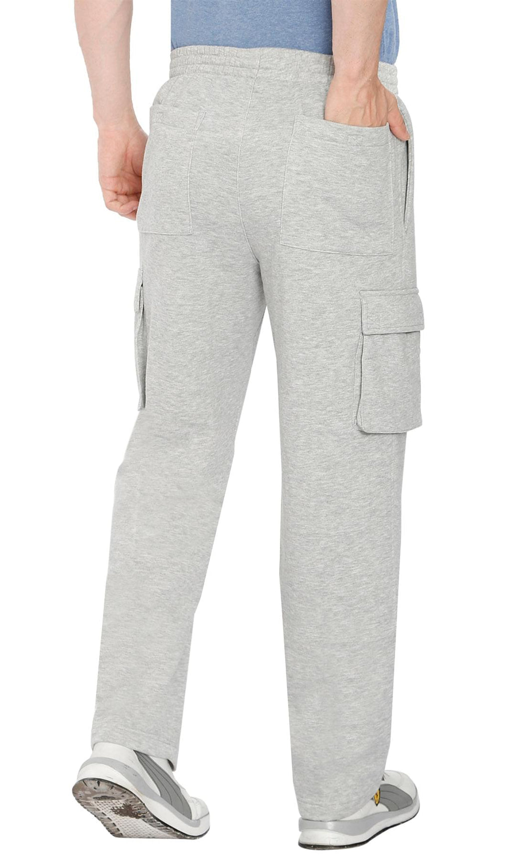 Men's Brushed Fleece Cargo Pants – Comfy Sweatpants with inner drawstrings