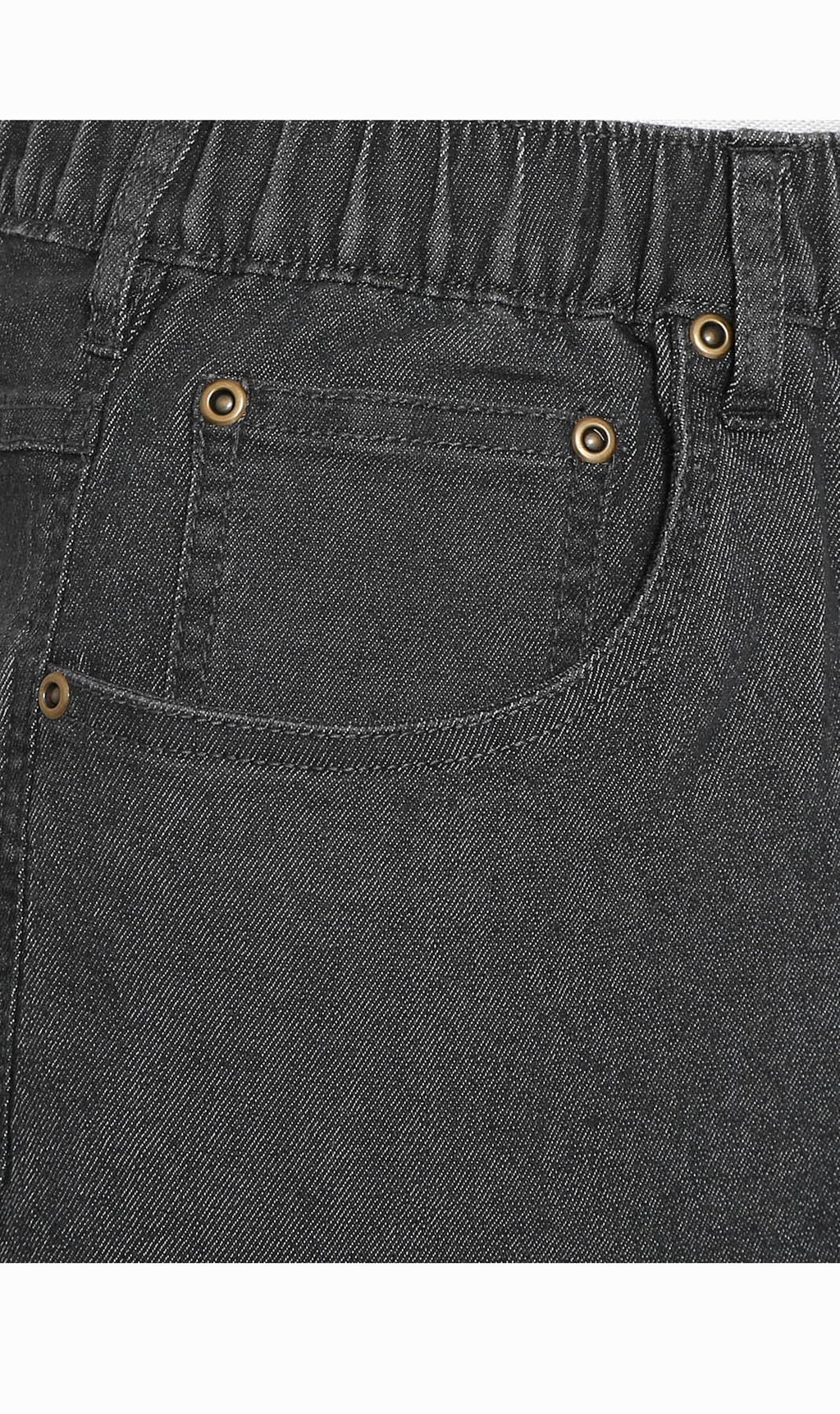 Men's Stretch Waist Pull On Shorts  in Denim and Twill - Free of Buttons & Snaps