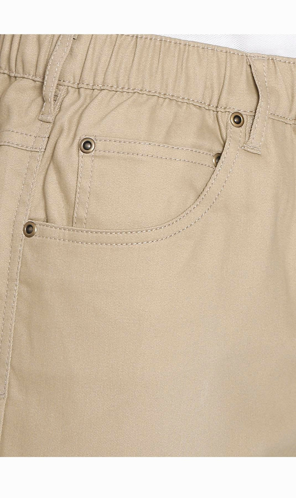 Men's Stretch Waist Pull On Shorts  in Denim and Twill - Free of Buttons & Snaps