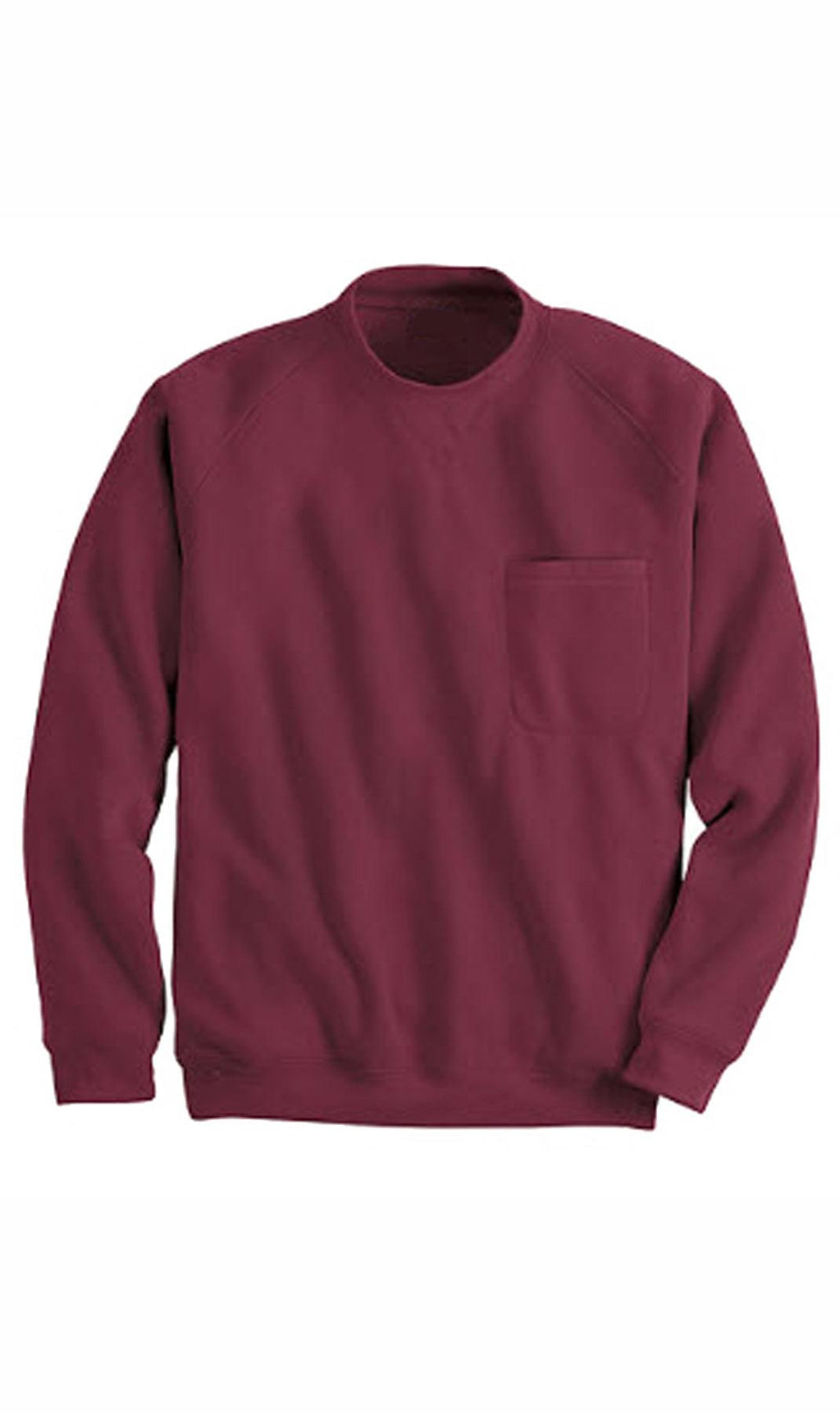 Mens 3-Pocket Fleece Sweatshirt with Raglan Seams, Chest Pocket and Tagless Neck