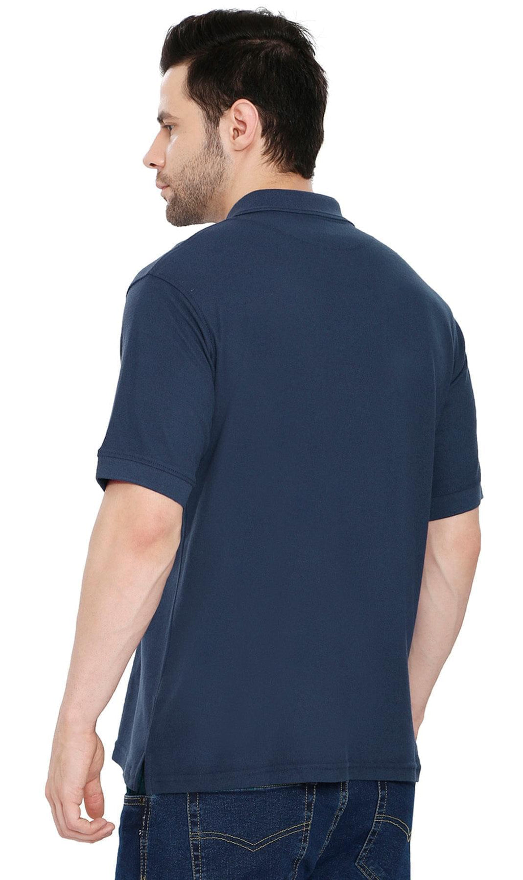 Men's Short Sleeve Pique Polo Shirt in Cotton Blend with Front Pocket