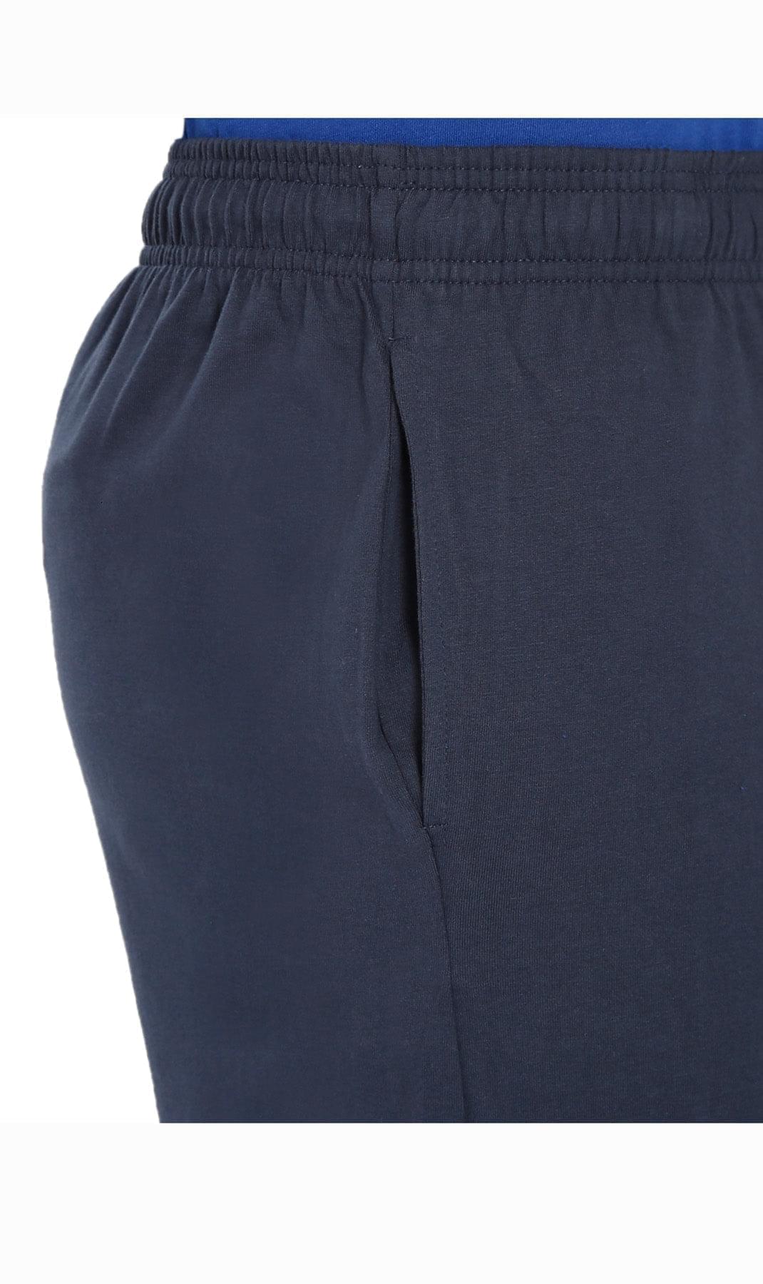 Mens Cotton Knit Shorts with Elastic Waistband and Inner Drawstrings