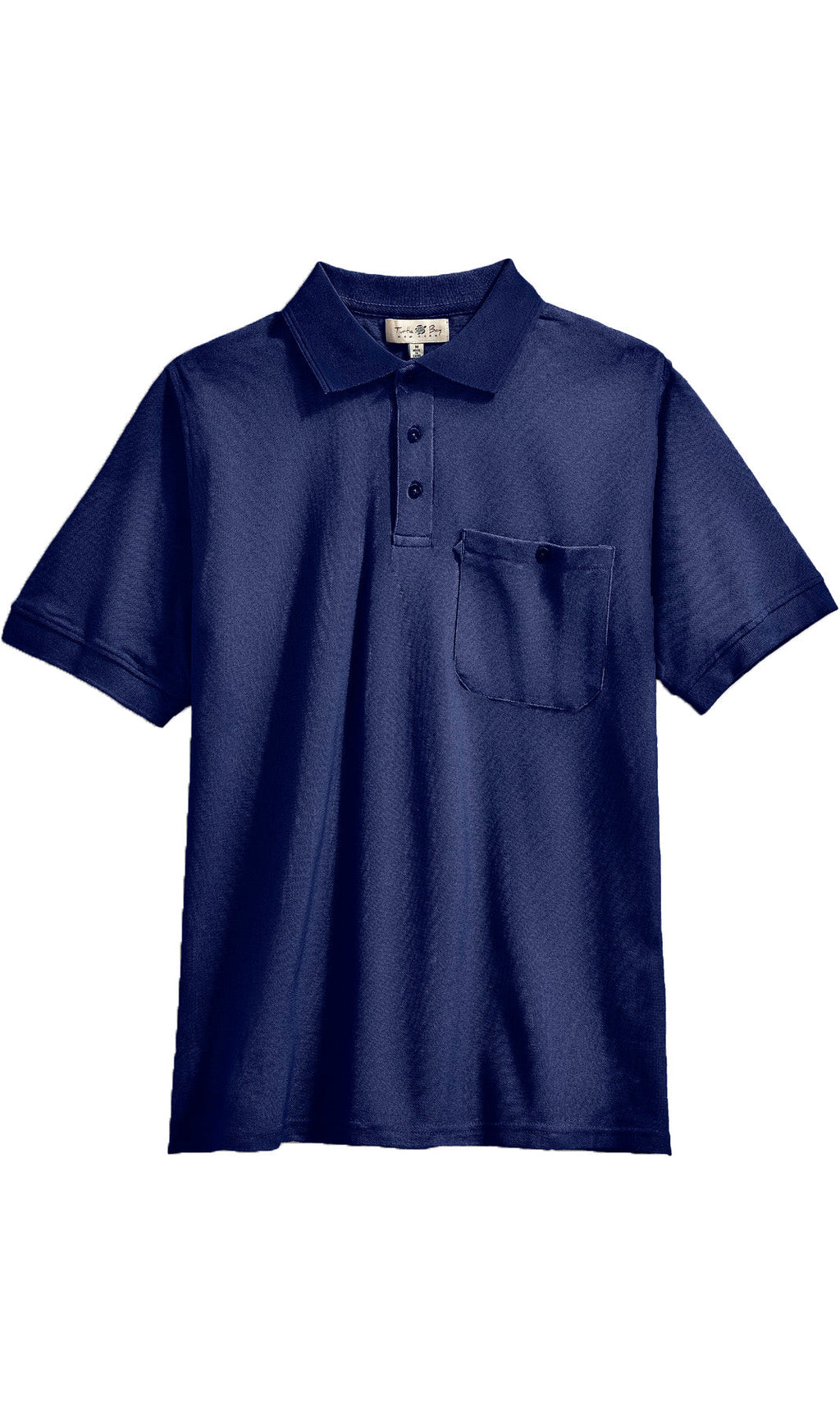 Men's Short Sleeve Pique Polo Shirt in Cotton Blend with Front Pocket