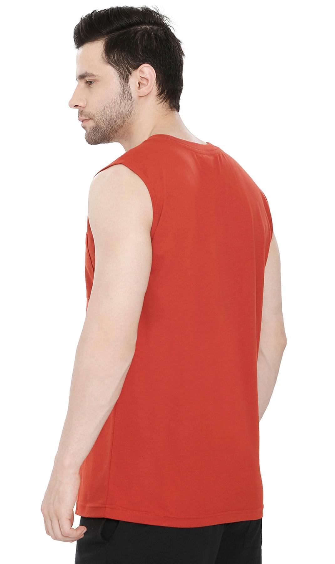 Mens Sleeveless T-Shirt with Pocket - A No Cling Comfort Fit Tank