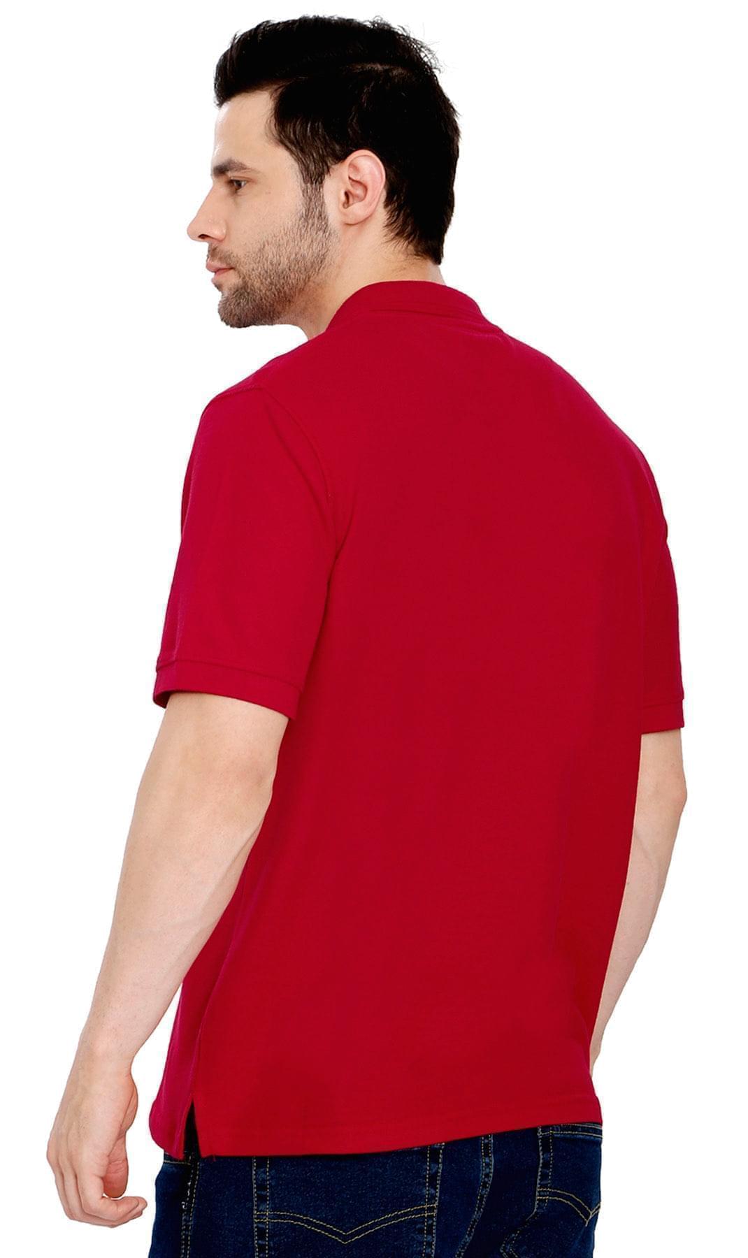 Men's Short Sleeve Pique Polo Shirt in Cotton Blend with Front Pocket