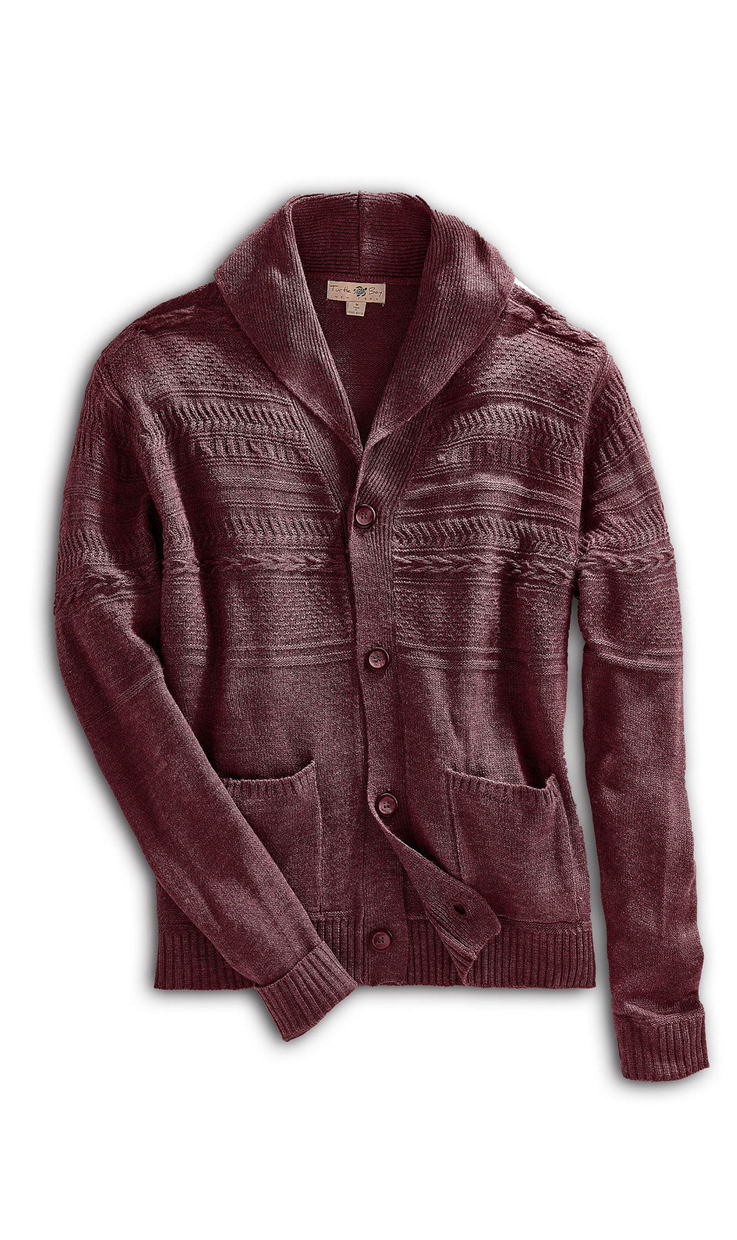 Men's Jacquard Knit Shawl Collar Cardigan Sweater