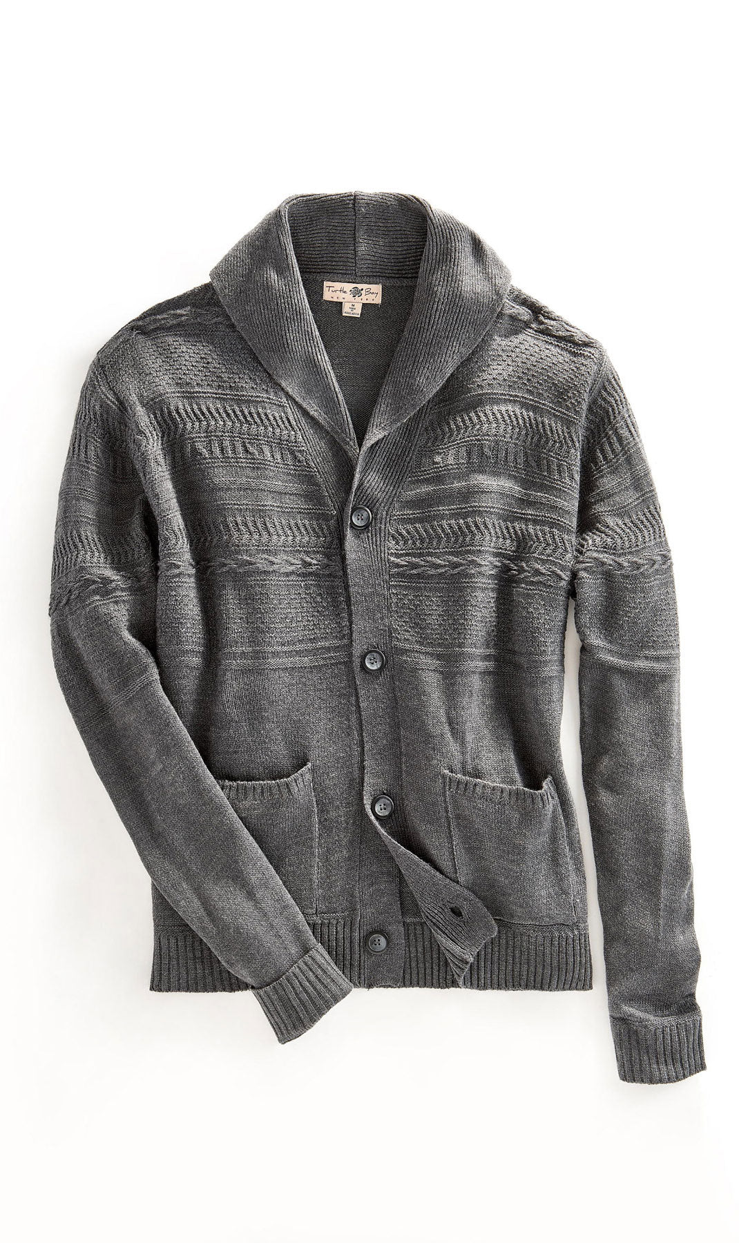Men's Jacquard Knit Shawl Collar Cardigan Sweater
