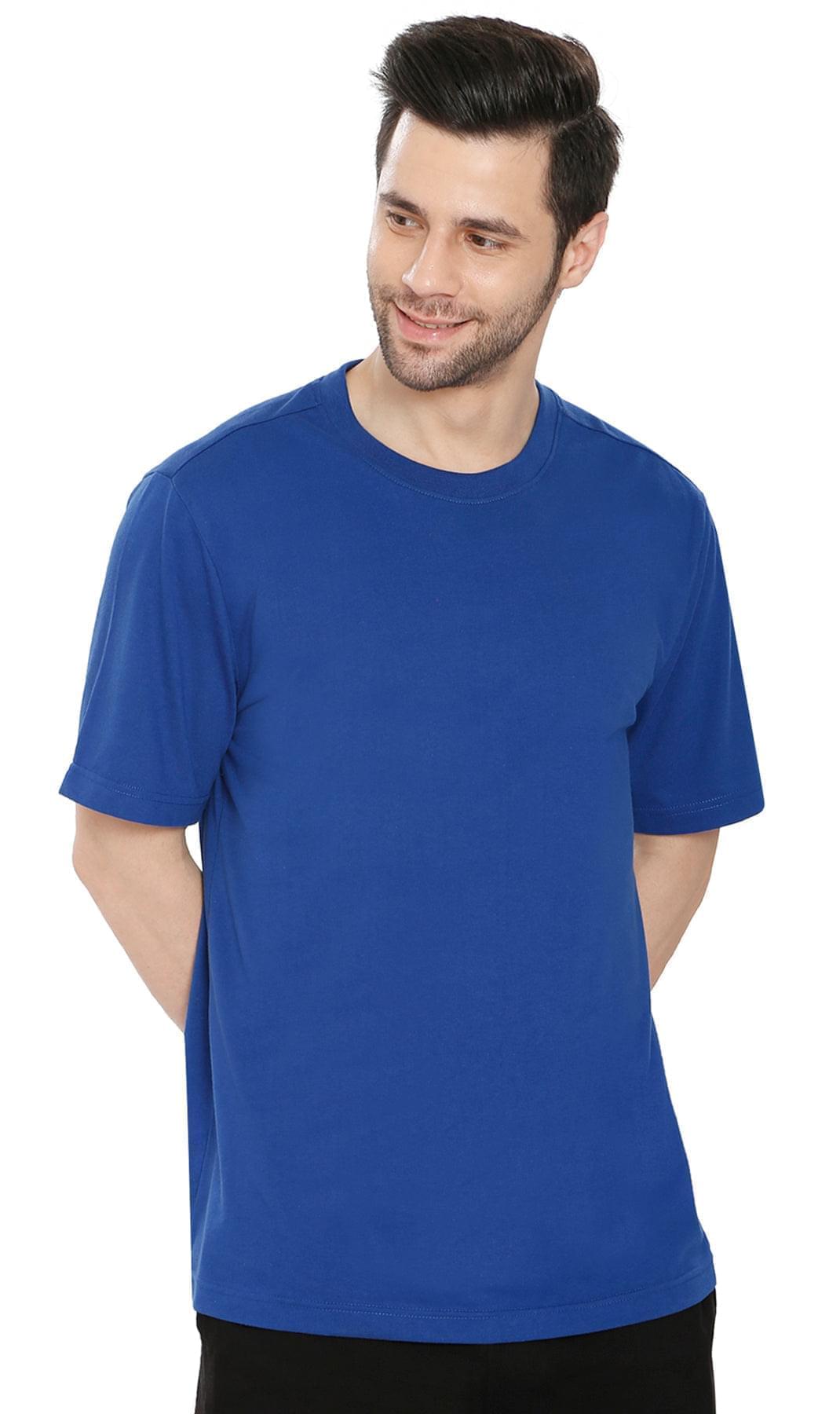 Men's Crew Neck Solid Color T-shirt in Short Sleeves and Relaxed Fit