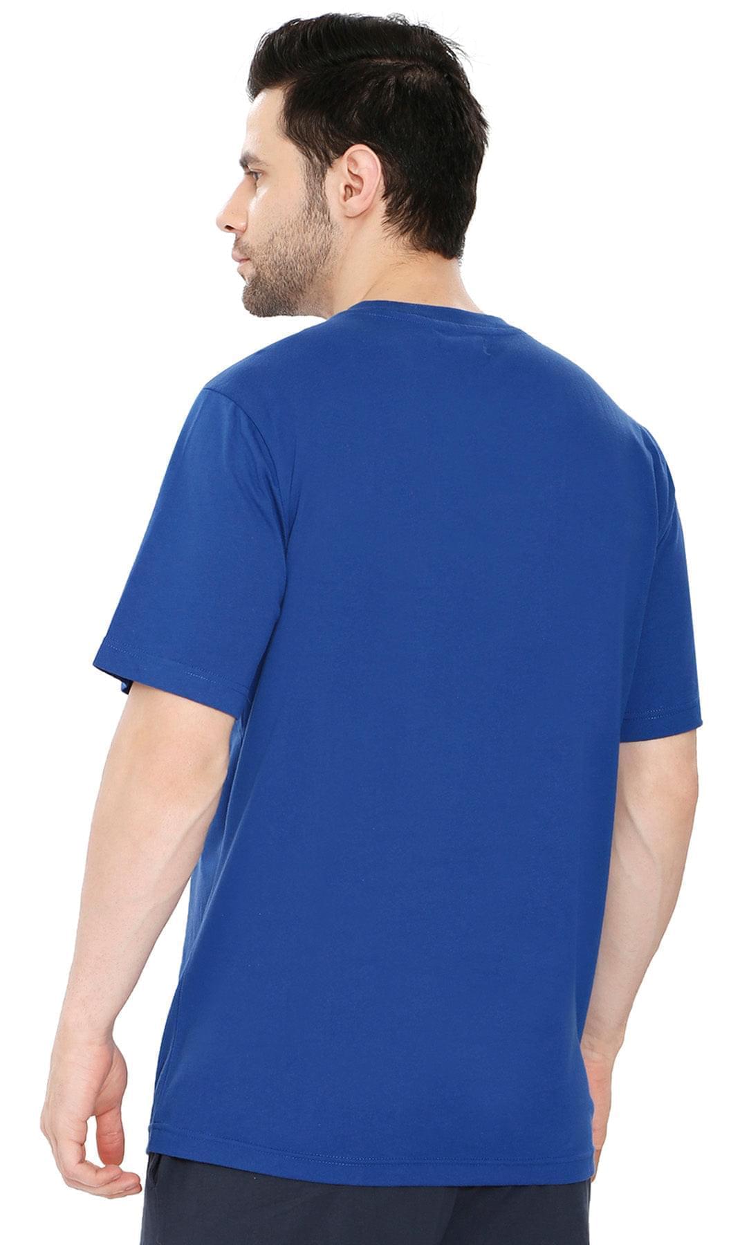 Men’s Short Sleeve Relaxed Fit V-Neck T-Shirt in Cotton Blend with Pocket