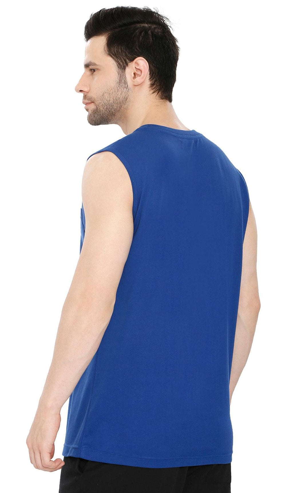 Mens Sleeveless T-Shirt with Pocket - A No Cling Comfort Fit Tank